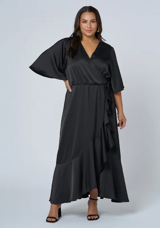 Smouldering Wrap Maxi Dress Stylish Off-Shoulder Maxi Dress