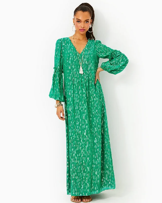 Cleme Long Sleeve Maxi Dress Classic V-Neck Maxi Dress