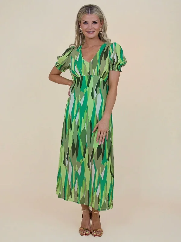 Kate & Pippa Streasa Print Maxi Dress, Green Multi Elegant Lace Maxi Dress