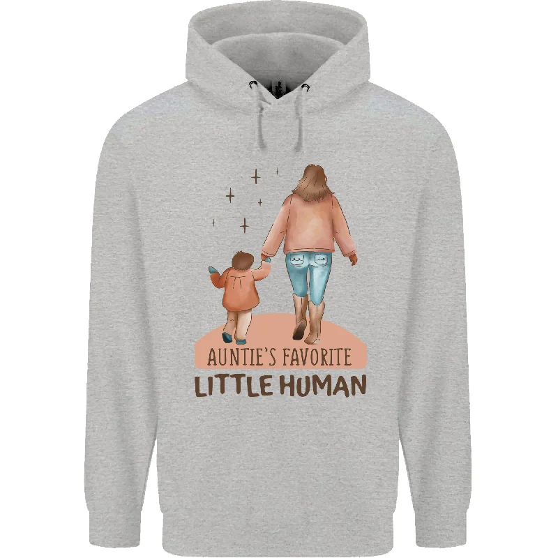 Aunties Favourite Human Funny Niece Nephew Mens 80% Cotton Hoodie Hoodie with Bell Sleeves Flared Feminine