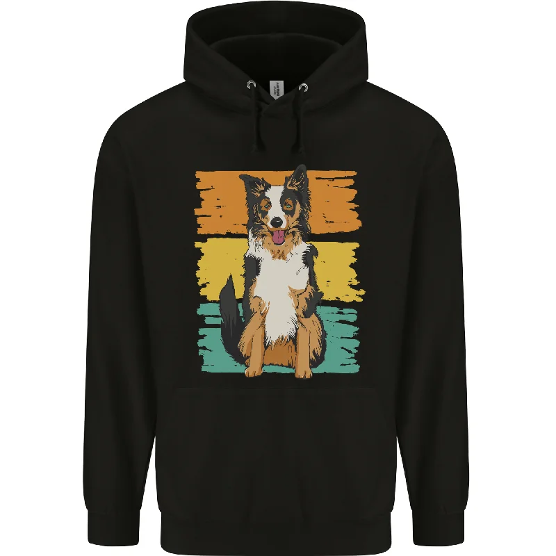 Australian Shepherd Dog Sheepdog Mens 80% Cotton Hoodie Hoodie with Cuffed Sleeves Snug Secure