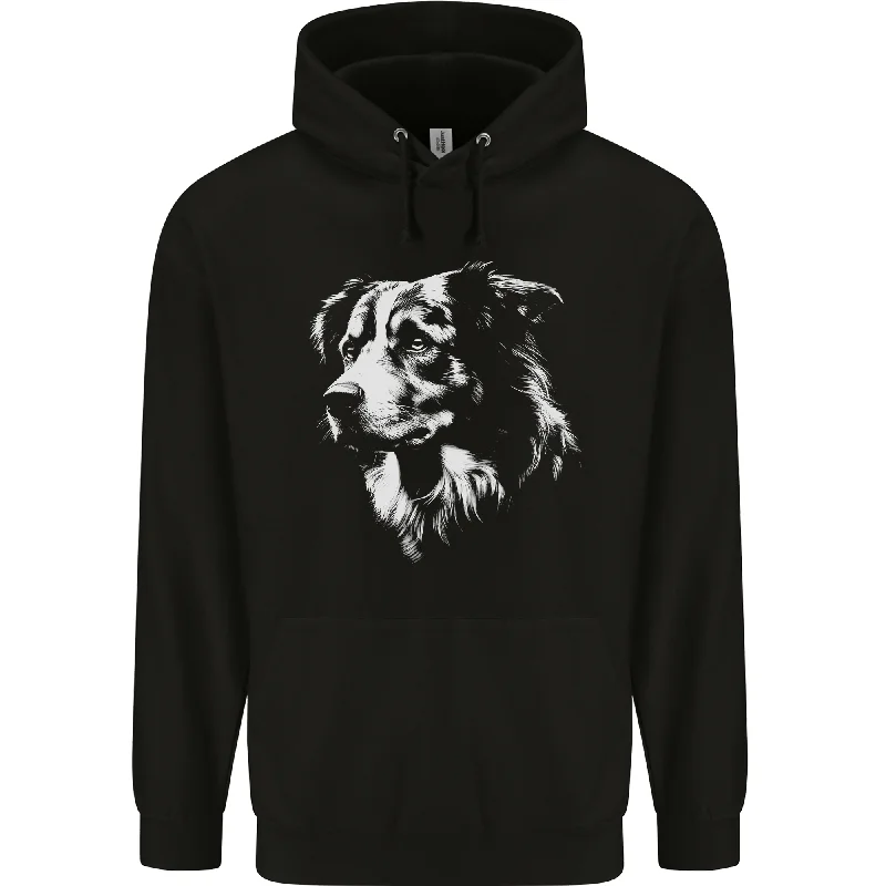 Australian Shepherd Dog Sheepdog Mens 80% Cotton Hoodie Hoodie with Earth Tones Natural Calm