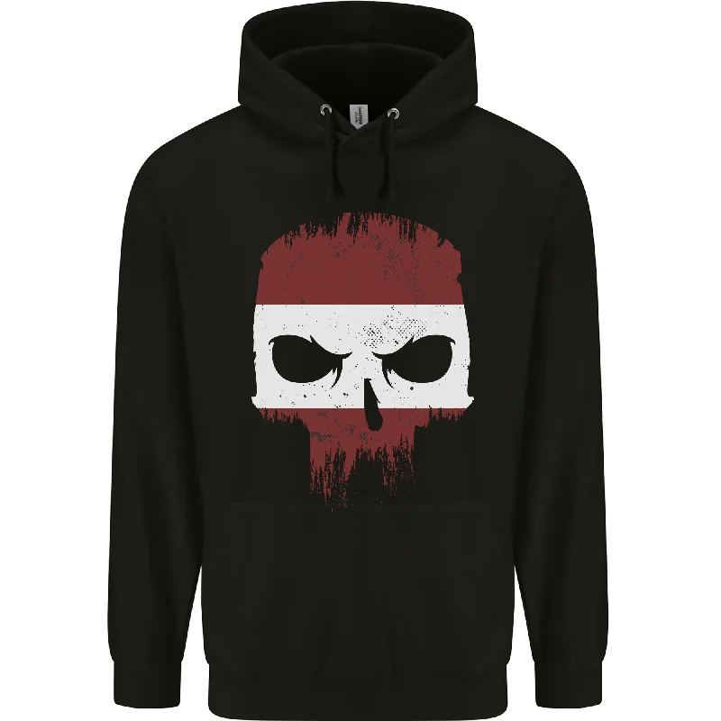 Austrian Skull Austria Gym Flag Biker Mens 80% Cotton Hoodie Hoodie with Earth Tones Natural Calm