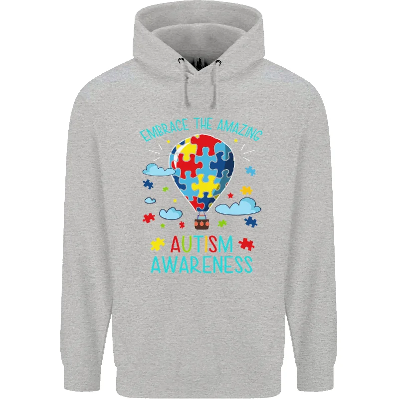 Autism Awareness Embrace Amazing Autistic Mens 80% Cotton Hoodie Hoodie with Logo Branding Identity