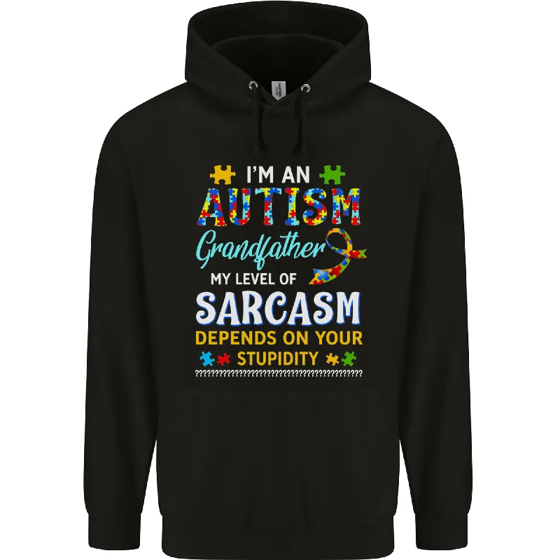 Autism Grandfathers Day Autistic ASD Mens 80% Cotton Hoodie Hoodie with Ribbed Cuffs Snug Fit Comfort