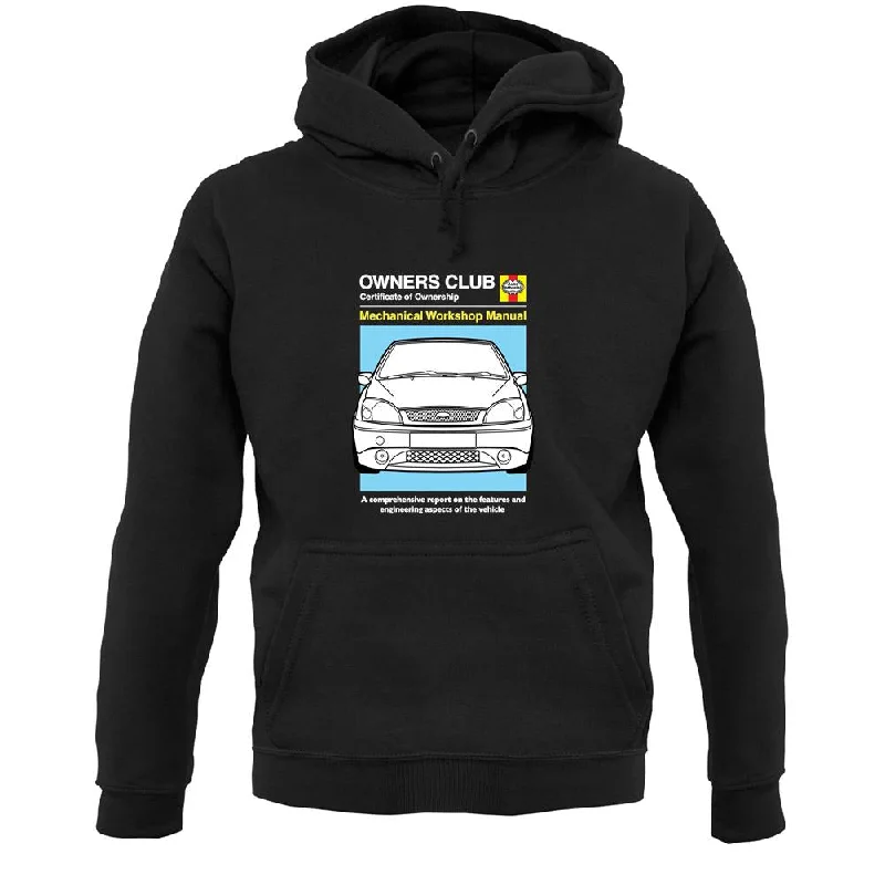 Car Owners Manual Ford Fiesta Unisex Hoodie Hoodie with Slit Hem Functional Movement