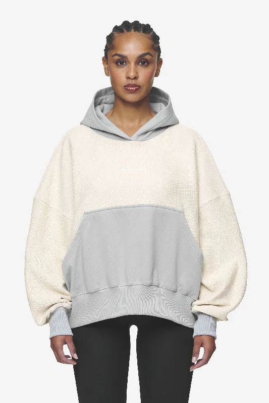 Estela Inside-Out Oversized Hoodie Coast Sand Sky Grey Hoodie with Monochrome Minimalist Simple