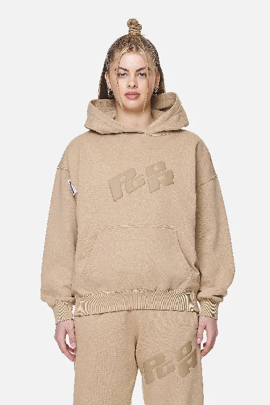 Julago Oversized Hoodie Washed Safari Sand Hoodie with Hidden Zipper Minimalist Clean