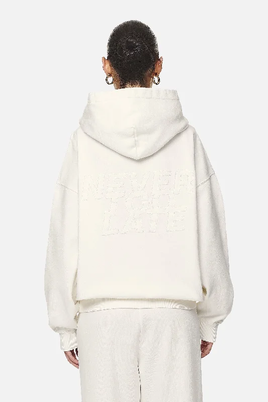 Mina Oversized Hoodie Washed Coconut Milk Cotton Hoodie Fleece Lining Warmth