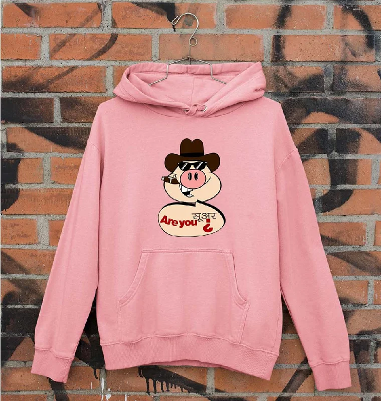 Pig Funny Unisex Hoodie for Men/Women Hoodie with Set-In Sleeves Structured Classic