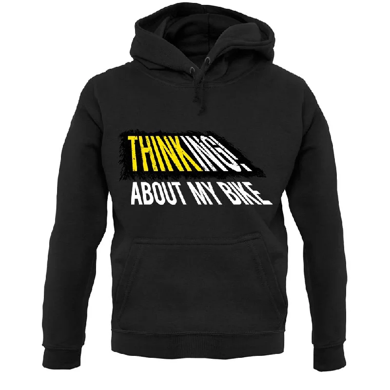 Thinking About My Bike Unisex Hoodie Hoodie with Hem Drawcord Adjustable Customizable