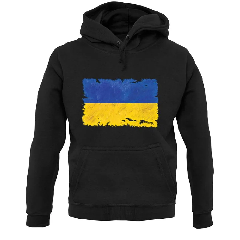 Ukraine Grunge Style Flag Unisex Hoodie Hoodie with Lining Warm Insulated