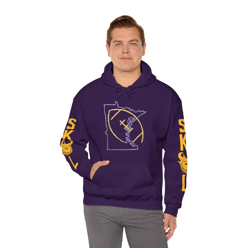 Unisex Heavy Blend™ Hooded Sweatshirt - MN State Football + Original (Sleeves) Hoodie with Ribbed Neckline Snug Warm