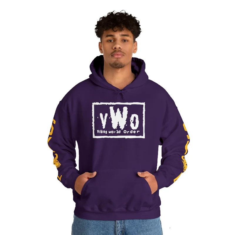 Unisex Heavy Blend™ Hooded Sweatshirt - VWO (Framed) + Original (Sleeves) Hoodie with Tie-Dye Psychedelic Retro