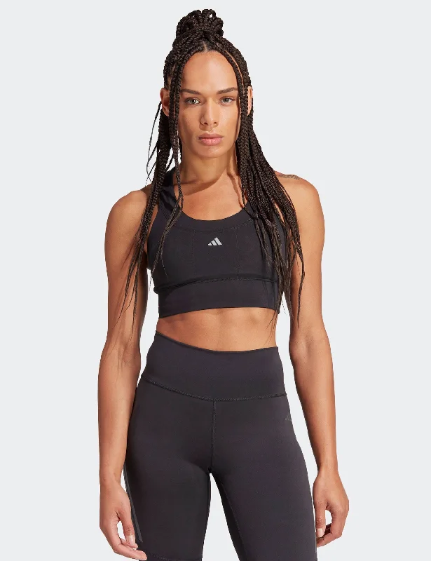 Run Pocket Medium-Support Bra - Black Casual Bralette Set