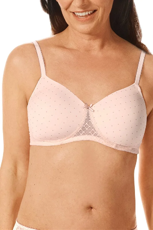 Anna Padded Non-Wired Bra - light rose / dark mauve - #44917 Classic Wire-Free Bra