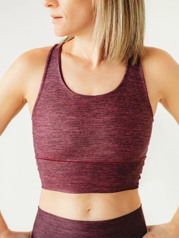 Burgundy Native Longline Sports Bra Breathable Sports Bra