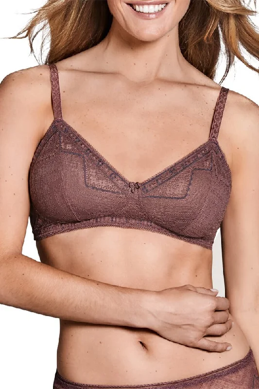 Carrie Non Wired Bra - Rose Taupe / Dark Blue #44552 Full Support Bra