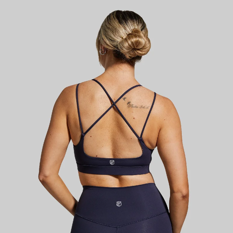 Exhale Sports Bra (Navy) Sexy Mesh Bralette