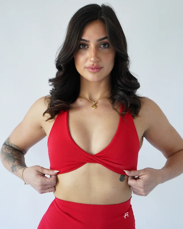 Flex Twist Sports Bra - Chili High Support Sports Bra