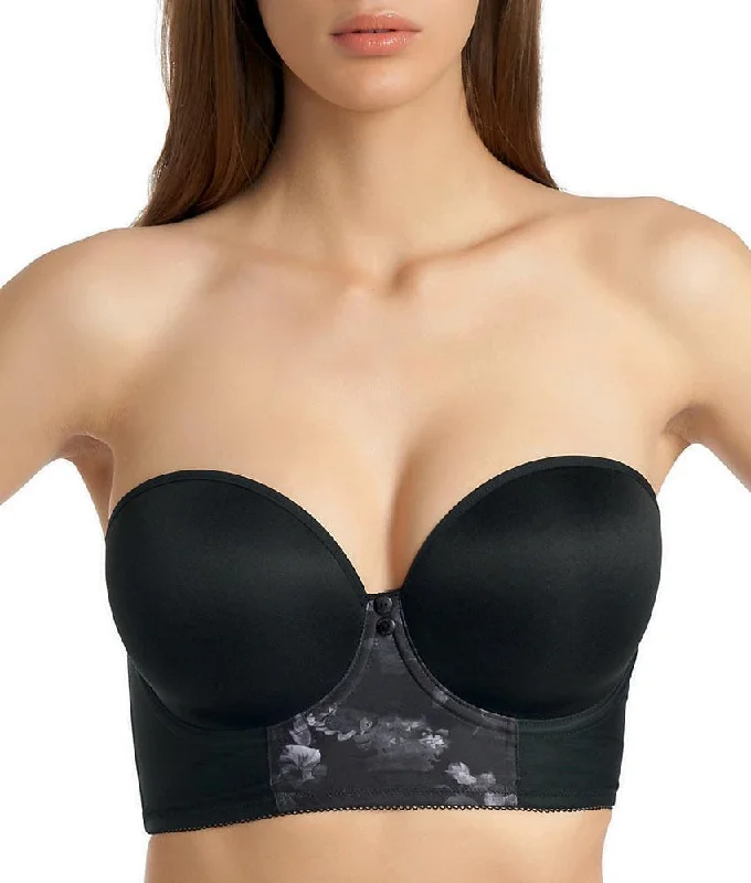 Freya Deco Shape Women`s Underwire Strapless Contour Longline Bra Wireless Push-Up Bra