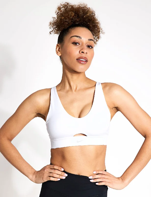 Indy Plunge Cutout Sports Bra - White/Photon Dust Push-Up Padded Bra