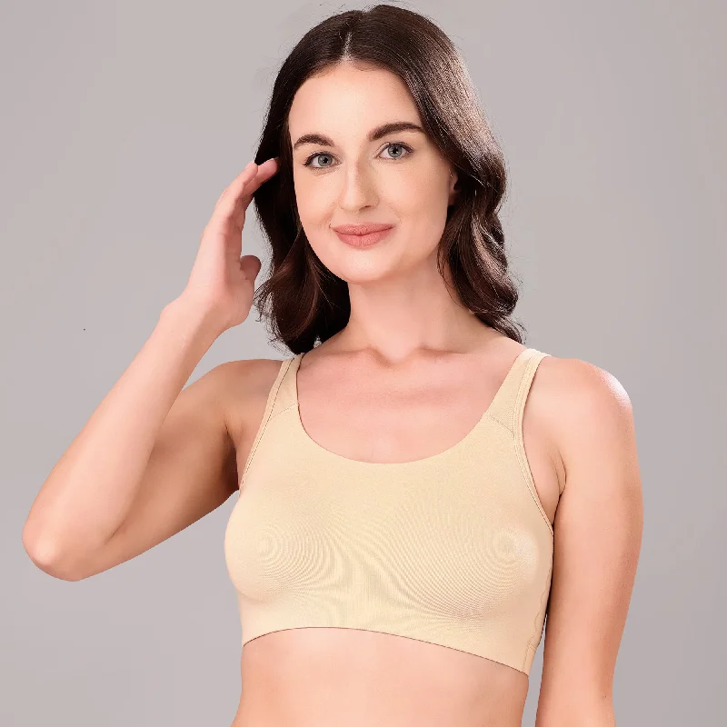 Non-Wired Non Padded Full Coverage Low Impact Slip on Sports Bra BB-03A Push-Up Bra Set