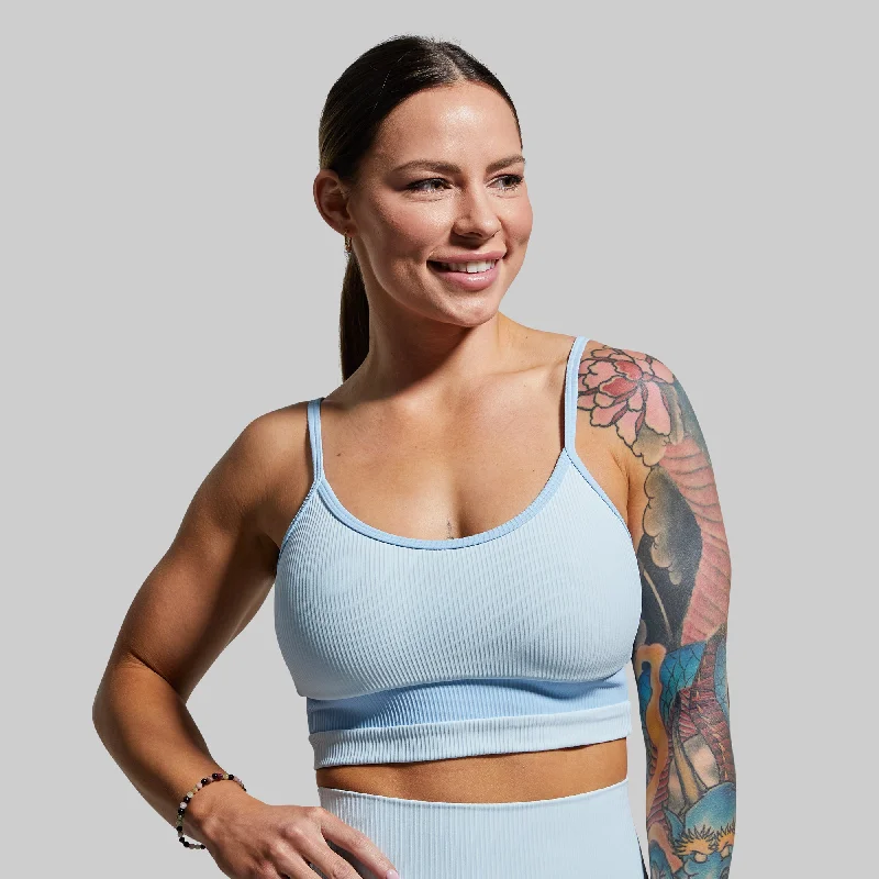 Out of Line Sports Bra (Angel Blue) Lightweight Cotton Bra