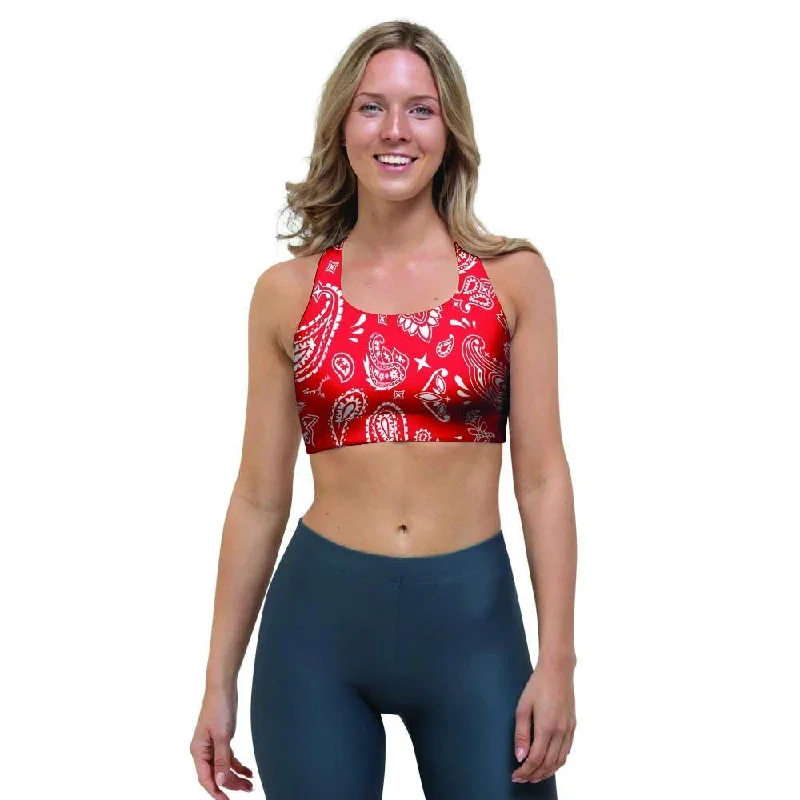 Red Bandana Sports Bra Ultra-Light Bra