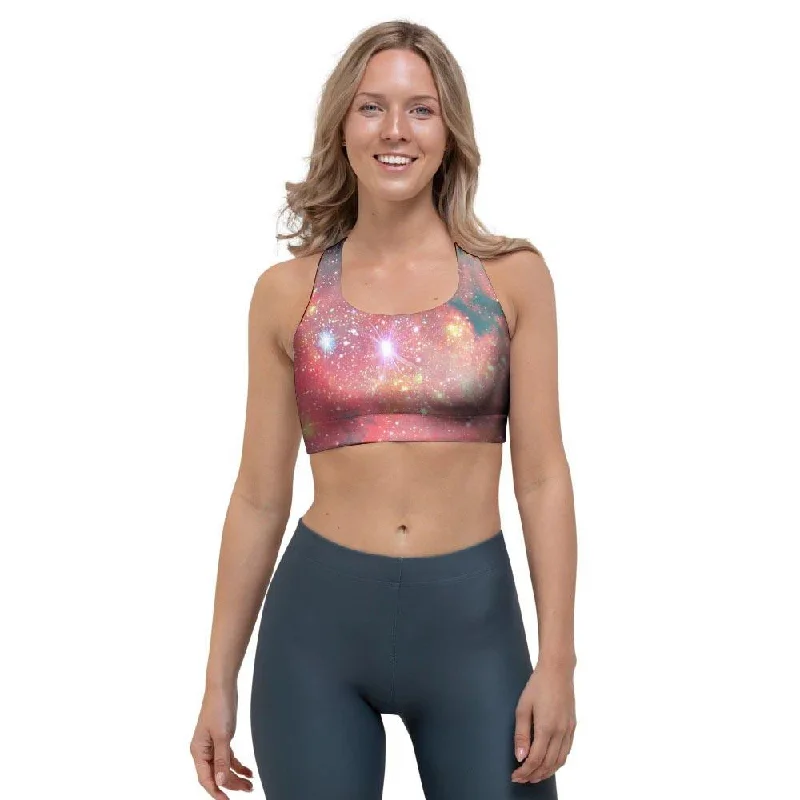 Red Cloud Galaxy Space Sports Bra Minimalist Wireless Bra