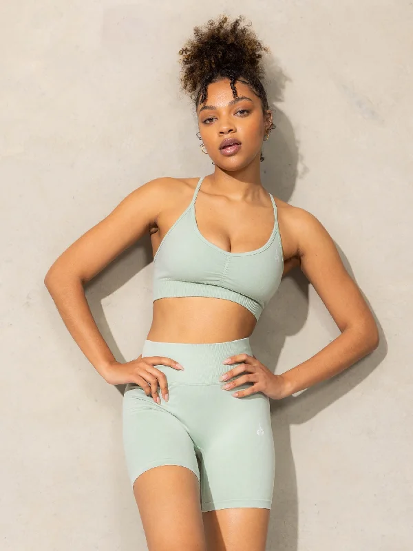 Stonewash Seamless Sports Bra - Mint Stonewash Comfortable Lounge Bra