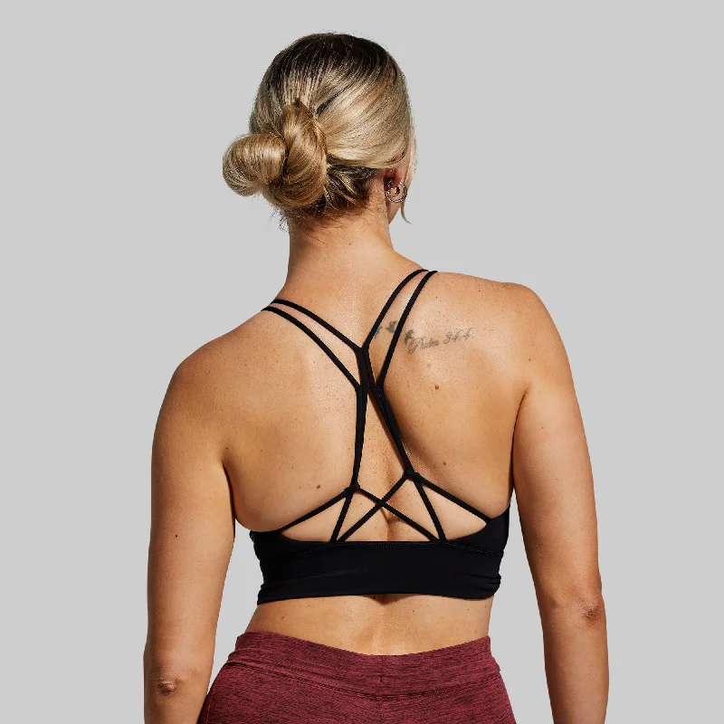 Untamed Sports Bra (Black) Elegant Silk Bra