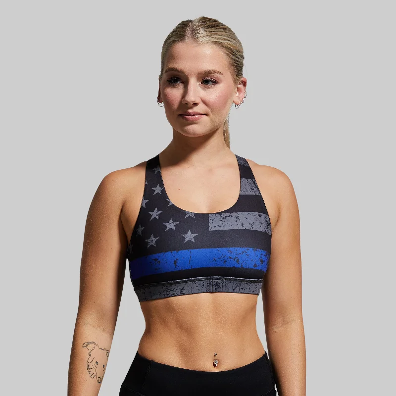 Your Essential Sports Bra (Thin Blue Line Gunmetal) Strapless Support Bra