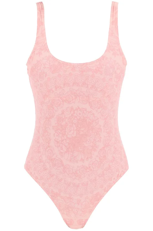 Versace baroque full-body swims ABD08000 1A10203 PALE PINK Retro Swimwear Style