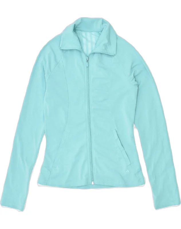 ADIDAS Womens Clima 365 Tracksuit Top Jacket UK 10 Small Turquoise Tiered Jacket Buttoned Jacket Zippered Jacket