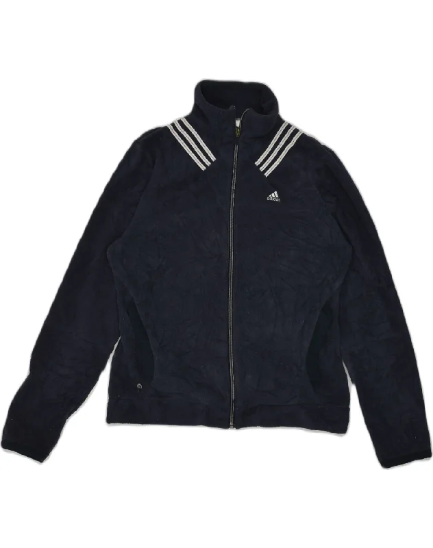 ADIDAS Womens Tracksuit Top Jacket UK 14 Medium Black Polyester Cotton Jacket Linen Jacket Terry Jacket