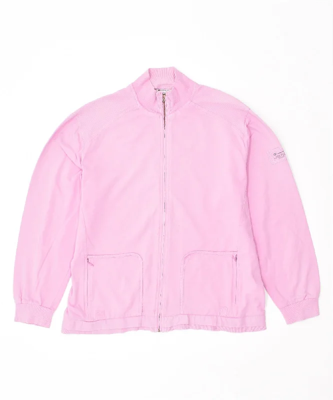 CHAMPION Womens Easy Fit Tracksuit Top Jacket UK 18 XL Pink Cotton Anorak Shell Jacket Lightweight Jacket