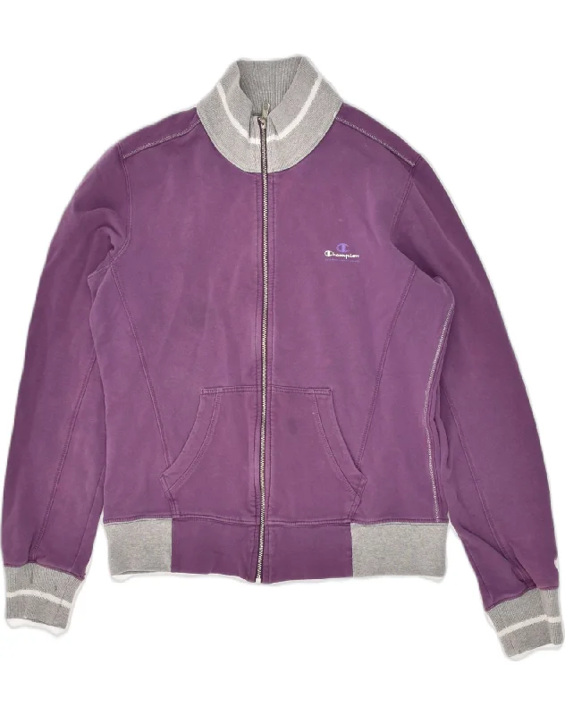 CHAMPION Womens Heritage Classics Tracksuit Top Jacket UK 14 Medium Purple Wool Jacket Cashmere Jacket Tweed Jacket