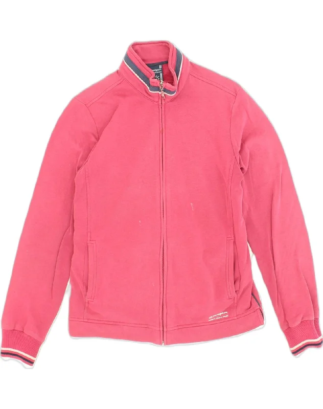 CHAMPION Womens Tracksuit Top Jacket Large Pink Cotton Hooded Jacket Caped Jacket Shawl Collar Jacket