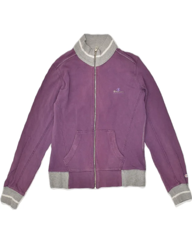 CHAMPION Womens Tracksuit Top Jacket UK 10 Small Purple Cotton Jersey Jacket Tulle Jacket Batik Jacket