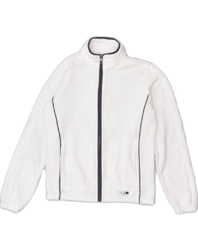 CHAMPION Womens Tracksuit Top Jacket UK 12 Medium White Polyester Fitted Jacket Loose Jacket Oversized Jacket