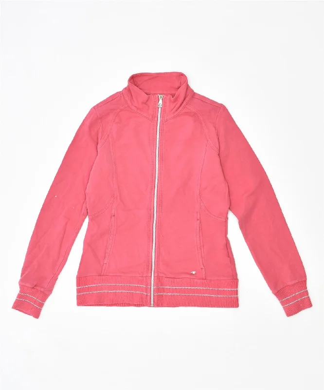 CHAMPION Womens Tracksuit Top Jacket UK 8 Small Pink Cotton Ribbed Jacket Pleated Jacket Ruffled Jacket