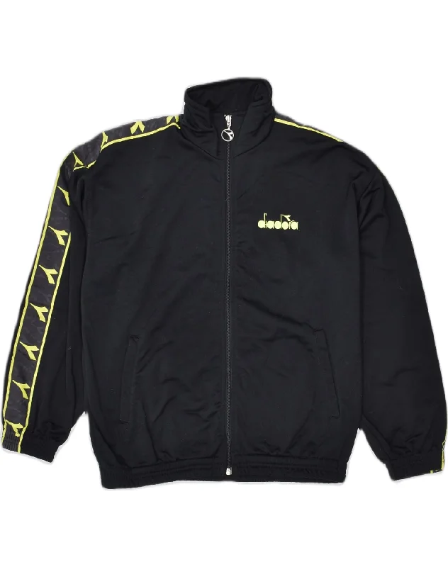 DIADORA Womens Tracksuit Top Jacket IT 42 Medium Black Polyester Nylon Jacket Polyester Jacket Spandex Jacket