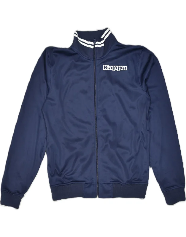 KAPPA Womens Tracksuit Top Jacket Medium Navy Blue Polyester Zippered Jacket Buttoned Jacket Snapped Jacket