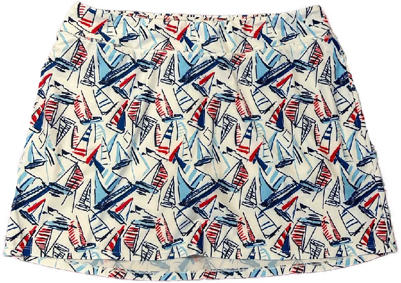 New Cabana Life White & Blue Nautical Sailboat Swim Women's Golf Skort Size L MSP$72 Chic Bikini Set