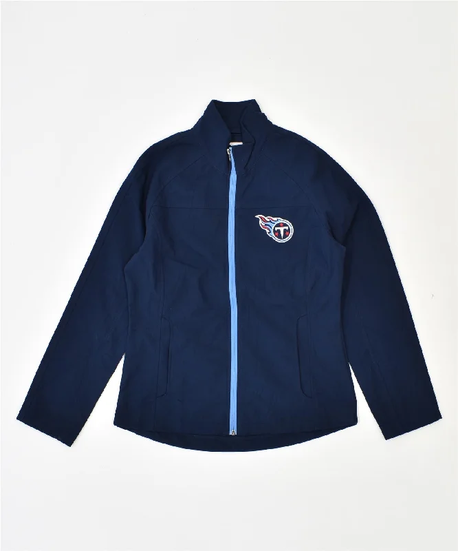 NFL Womens Tracksuit Top Jacket UK 10 Small Navy Blue Polyester Tailored Jacket Straight Jacket A-Line Jacket