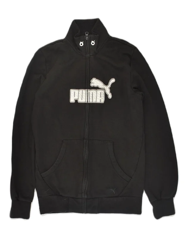 PUMA Womens Graphic Tracksuit Top Jacket UK 12 Medium Black Cotton Lace Jacket Ribbed Jacket Sequined Jacket