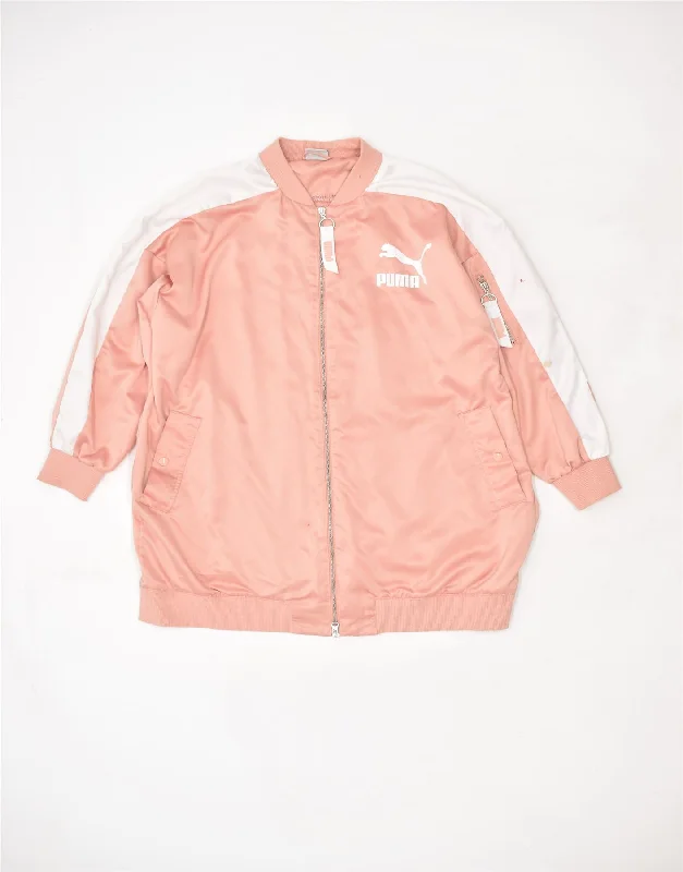 PUMA Womens Oversized Oversized Tracksuit Top Jacket UK 12 Medium Pink Corduroy Jacket Velvet Jacket Brocade Jacket