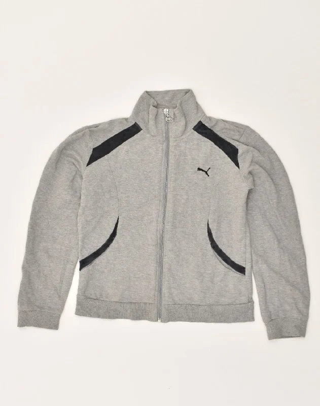 PUMA Womens Tracksuit Top Jacket UK 10 Small Grey Cotton Nylon Jacket Polyester Jacket Spandex Jacket