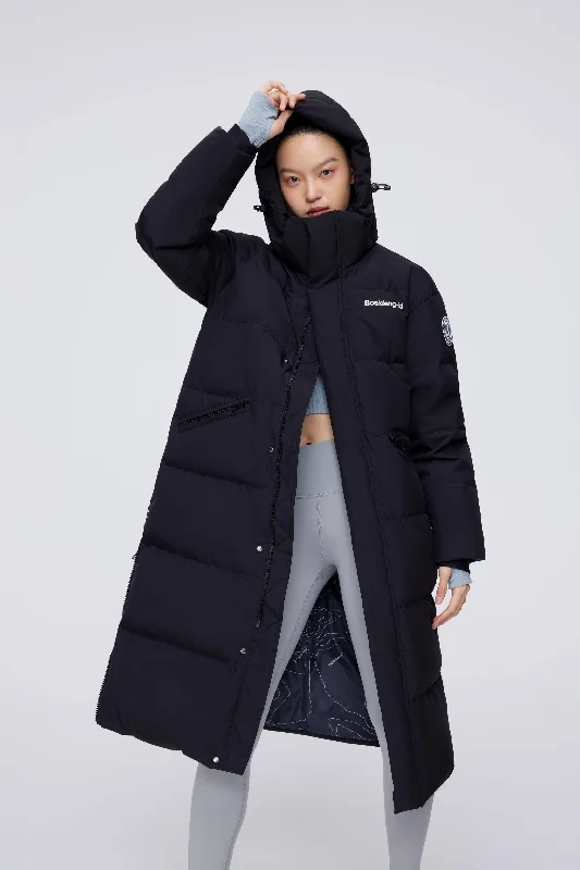 Classic Full Length Down Jacket Hooded Jacket Caped Jacket Shawl Collar Jacket